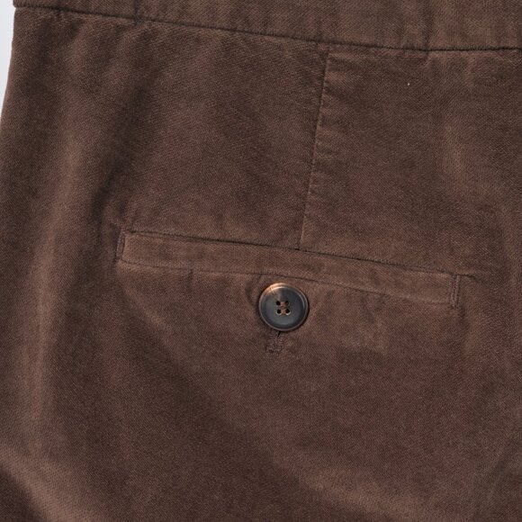 Brunello Cucinelli Brown Velvet Slim-Fit Pants - Picture 7 of 14